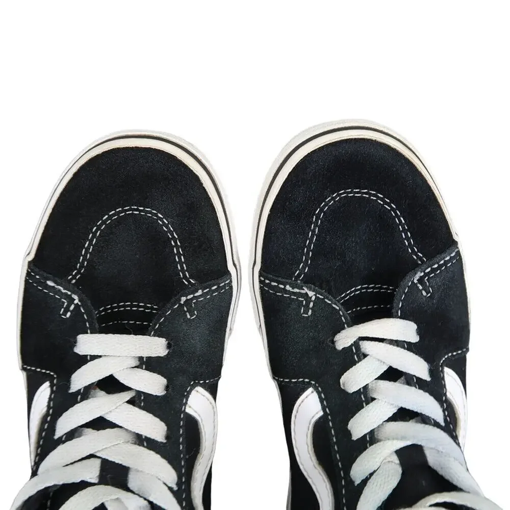 Vans Shoes Kids 3.5 Sneaker Sk8 Hi Skate Casual Suede Lace Up Black Active Youth